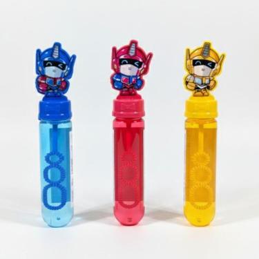 Imagem de Brinquedo Lança Bolhas Mecha Bubble com Personagem na Tampa 1 Unidade