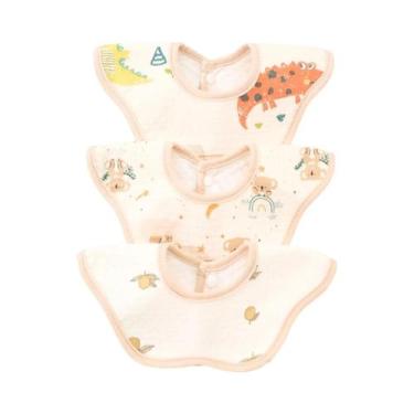 Imagem de Babadores De Algodão Impermeáveis Para Bebês, Kit Com 3 Peças, Toalhas