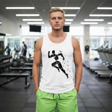 Imagem de Camiseta Masculina Regata Dry Fit Treino Esporte Leve - LD, Branca cor