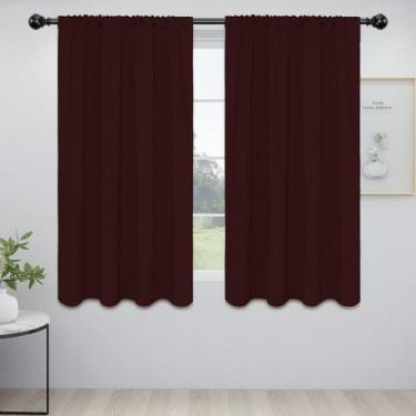 Imagem de Cortinas Blackout Easy-Going Rod Pocket para vinho no quarto