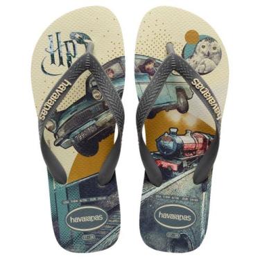 Imagem de Chinelo de Dedo Masculino Macio Top Harry Potter Havaianas, Bege palha