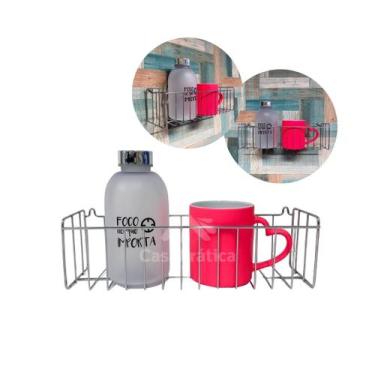 Imagem de Cesto Organizador Aramado Multiuso Preto Branco Cromado 30x9 - ARAMEFI