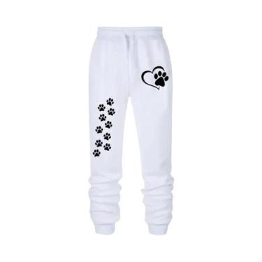 Imagem de Calças De Moletom Femininas De Alta Qualidade Com Estampa De Pata De G