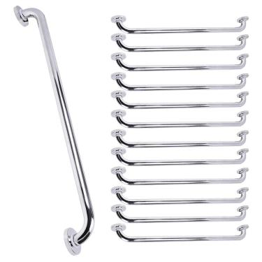 Imagem de Barra Alça de Apoio 80cm kit 12 Uni Acessibilidade Cadeirante Idoso Deficiente Box Banheiro Corrimao Corredor Segurança