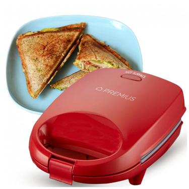 Imagem de Sanduicheira Mini Snack Maker Cerâmica Antiaderente, Luz Indicadora, Molde de 12,7x11,2 Centímetros, Ideal para Sanduíches, Tostadas