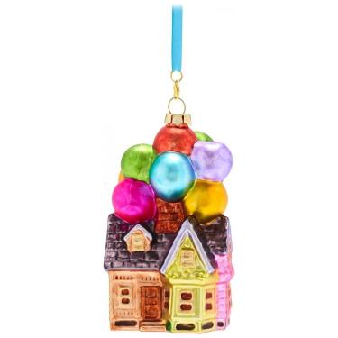 Imagem de Enfeite Natalino Oficial Disney Pixar Casa de Carl com Balões - Sketchbook Collection, Vidro 12x7x6 cm