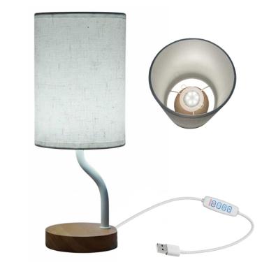 Imagem de Luminaria Quarto 3 Tons LED Minimalista Abajur USB Iluminaçao Regulavel Cabeceira Sala Escritorio Decoraçao Candeeiro