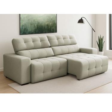 Imagem de Sofa 4 Lugares Retratil Reclinavel 250cm Linho Atualle Ferguile