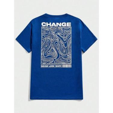 Imagem de Camiseta Masculina 100% Algodão Estampada Change Streetwear Camisa Nov