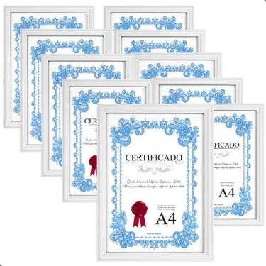 Imagem de Kit 10 Moldura Quadro A4 20x30 Porta Certificado Diploma Foto Para Par