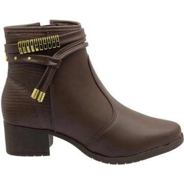 Imagem de Bota Casual Cano Curto Moleca Salto Grosso Elegante Feminina