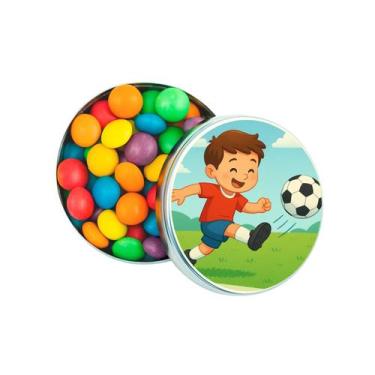 Imagem de Kit 30 Latinhas Lembrancinhas Jogador de Futebol Cor: Prateado - Gil F