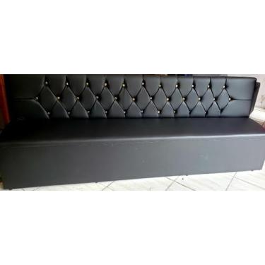 Imagem de Poltrona sofá booth black 2,30cm restaurante, lounge - O REI DAS POLTR