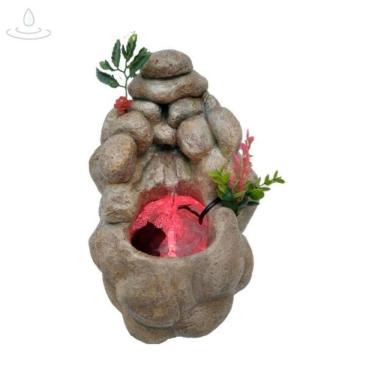 Imagem de Fonte De Água Decorativa Para Jardim Com Luzes Led Embutida