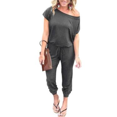 Imagem de Macacão PRETTYGARDEN Ombro a Ombro Curto Cinza Escuro M