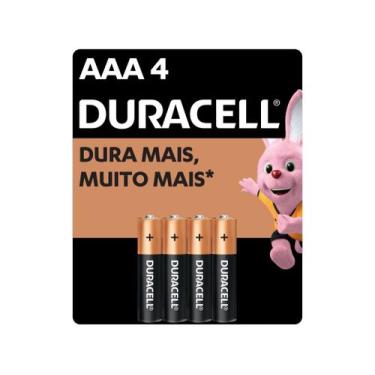 Imagem de Pilha Alcalina AAA Palito Duracell com 4 Unidades