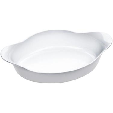 Imagem de Assadeira Opaline Branca Oval 0,6lts Pequena - Marinex, Branco