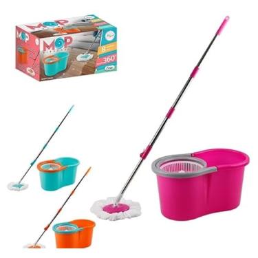 Imagem de Mop Esfregão Refil Giratório Inox 360° tipo Flash Com Capacidade de 8 Litros