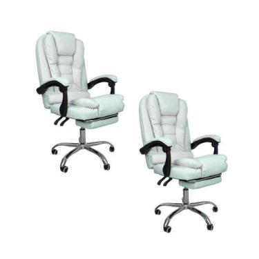 Imagem de Kit 2 Cadeiras De Escritório Presidente Soft Ergonômica Apoio Para Pés