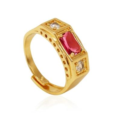 Imagem de Anel Formatura Masculino De Moeda Antiga Banhado A Ouro 18k (Tamanho Ajustável) (ROSA)