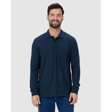Imagem de Camisa Polo Malwee Básica Manga Longa Piquet Stretch Masculina-Masculino