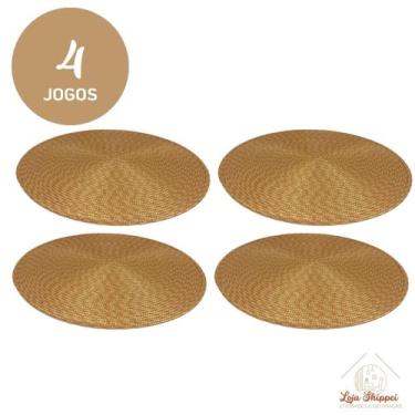Imagem de Kit 4 6 Jogo Americano Colorido 9 Cores Redondo Mesa Posta Conjunto Mu