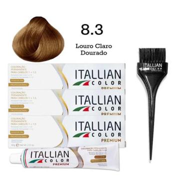 Imagem de 3 Unidades Coloração 8.3 Louro Claro Dourado  Itallian Color - Itallia