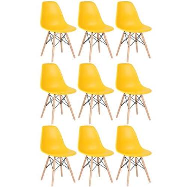 Imagem de Laraz, KIT - 9 x cadeiras Charles Eames Eiffel DSW - Base de madeira c
