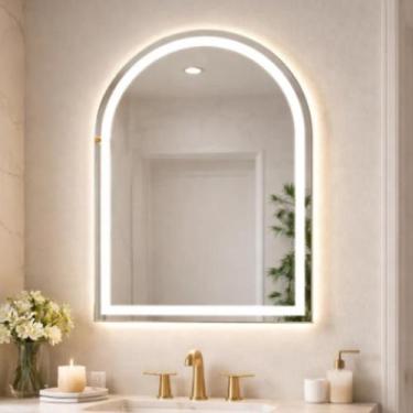Imagem de Espelho Arco Janelinha Iluminado Com Led frio - 50x100 cm capela janel