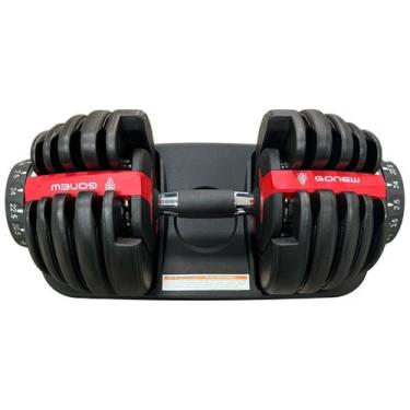 Imagem de Halter Regulável Emborrachado 24kg Go New JL-B002, Preto e Vermelho, 2