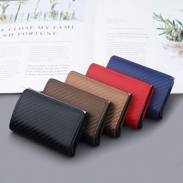 Imagem de Carteira Porta-Cartões OEM Carteira Mágica Tripla em Couro PU 9 e 5x6 e 5x2 cm Preto Unissex