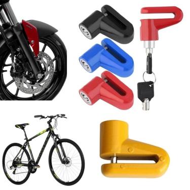 Imagem de Trava de Disco para Moto no Freio Ze-0045 Universal Anti Furto em Alumínio Vermelho com 2 Chaves Zen OEM