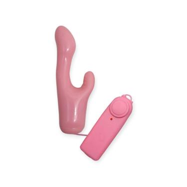 Imagem de Vibrador Ponto g 13x3CM com Estimulador Clitoriano em PVC e ABS Rosa Multivelocidade Ab...