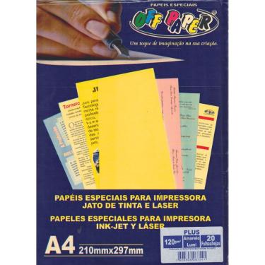 Imagem de Papel A4 Off Paper Plus 120G-M2 para Impressão Jato de Tinta e Laser 210X297MM 20 Folha...
