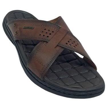 Imagem de Chinelo Pegada Masculino Couro Anilina Tradicional, Pinhao, 40