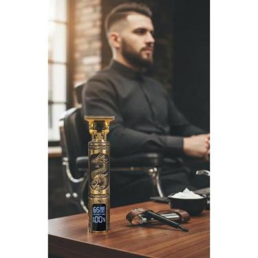 Imagem de Máquina Cabelo Barba Dourada Display Digital Sem Fio - Congratulations