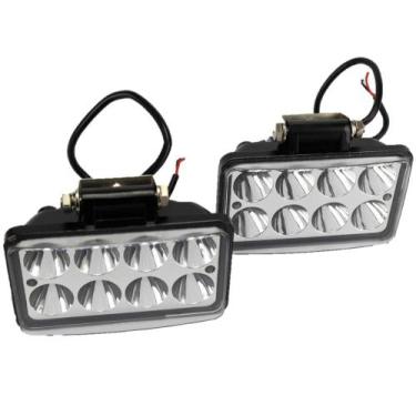 Imagem de Par Farolete LED Milha Retangular 24w 12v 24v Bivolt Off Road Automoti