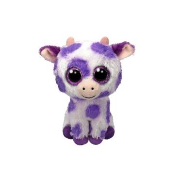 Imagem de Pelúcia Vaca Ethel Ty Beanie Boos Original Fofa Olhos Glitter Presente