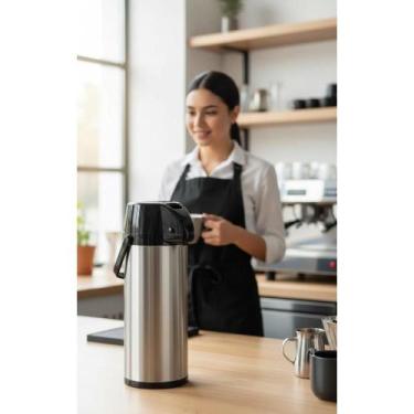 Imagem de 2x Garrafa Térmica Inox 2,5L Preto: 15h Quente/Frio - Congratulations 