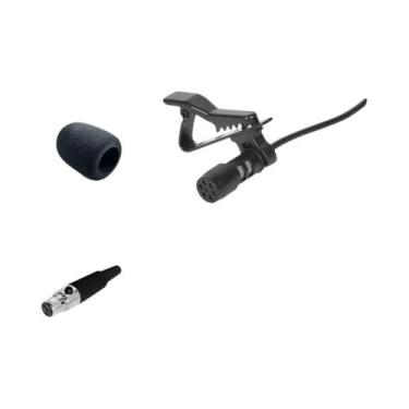 Imagem de Microfone De Lapela Miniatura Preto 3.5mm Com Clipe De Metal E Proteto