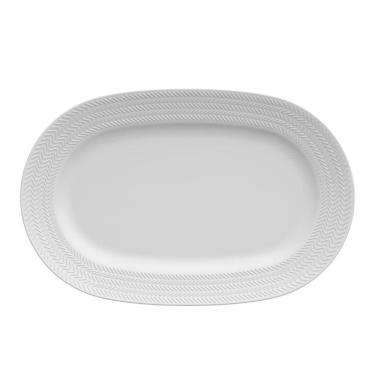 Imagem de Travessa Oval 28cm P Relevo Chevron Branca Germer Porcelanas