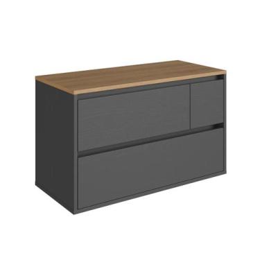 Imagem de Balcão Gabinete de Banheiro Suspenso 80 Belarus com 2 Portas e 1 Gavet