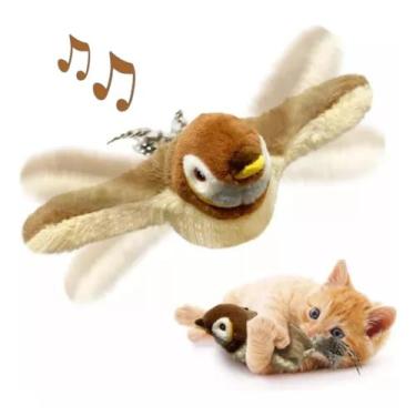 Imagem de Brinquedo Passarinho Interativo para Gatos USB Sons Vibra - Global