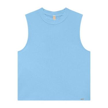 Imagem de Blusa Cropped Canelada Gola Alta, Manga Cavada mais Alongado - Lunende