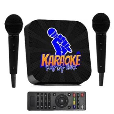 Imagem de Karaoke Party Box Profissional Preto 2 Microfone com Fio - KARAOKÊ PAR