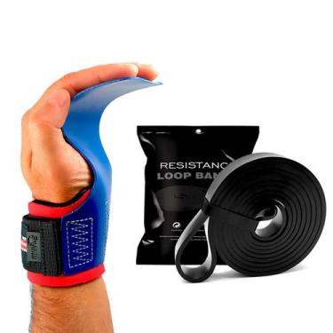 Imagem de Kit Hand Grip Legacy Skyhill USA e Super Band Preto até 26kg, GG