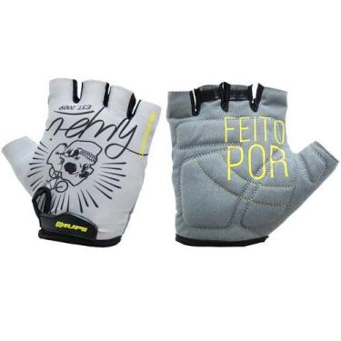 Imagem de Luva Ciclismo Bike Masculino Feminino Dedo Curto Hupi, Bike brain cinz
