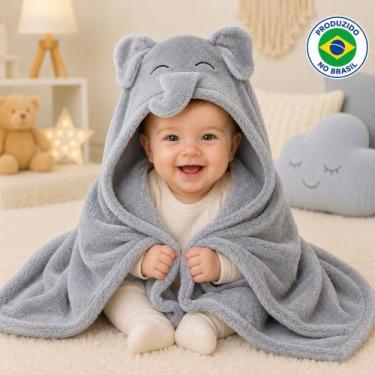 Imagem de Manta com Capuz para Enxoval Bebê Antialérgica Macia e Quentinha - Cor