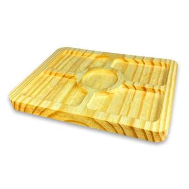 Imagem de Petisqueira Madeira Frios Petiscos Queijo Retângular - Blessedscs