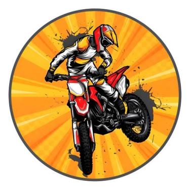 Imagem de Capa Mini Painel Moto Motocross Bike 50x50cm Redondo Veste Fácil - Use